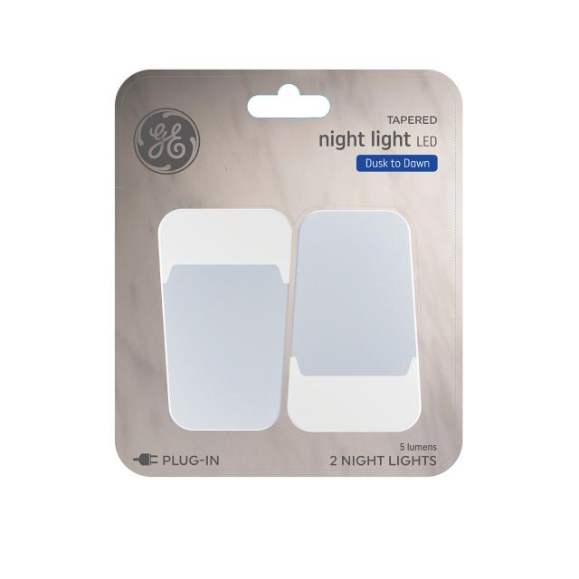 GE LED Tapered Night Light, Dusk to Dawn (2-Pack)