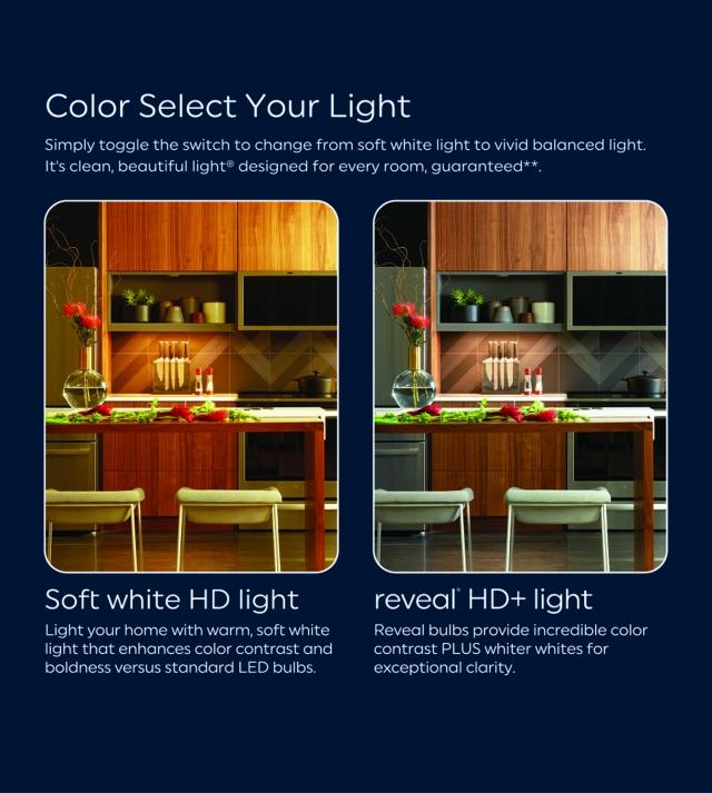 GE Reveal HD+ LED 60 Watt Replacement, Reveal + Soft White, ST19 Edison Bulbs (2 Pack)