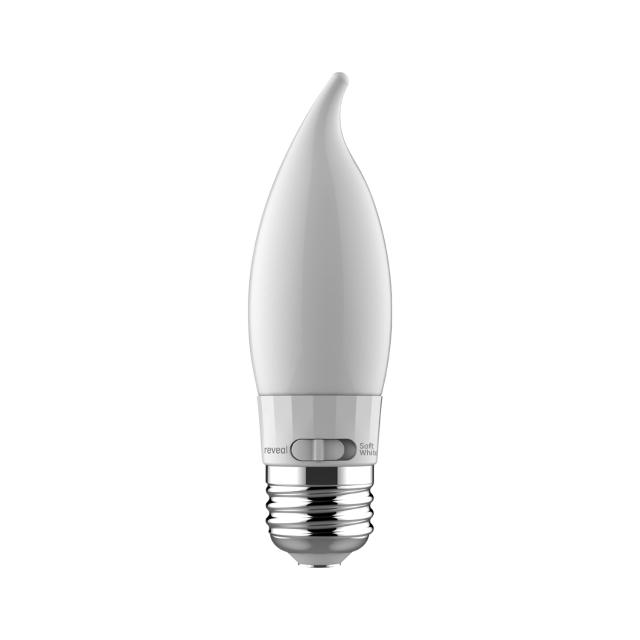 GE Reveal HD+ LED 60 Watt Replacement, Reveal + Soft White, CA11 Deco - Candle Bulbs (3 Pack)