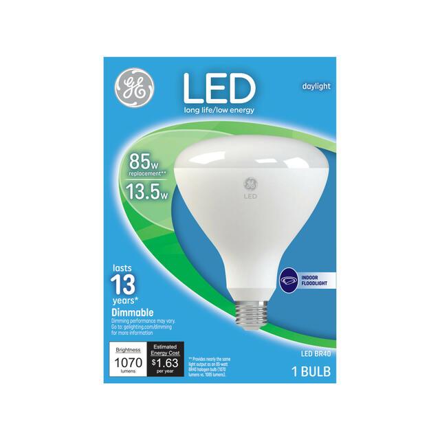 GE LED Light Bulb, BR40 Indoor Floodlight Bulb, 85 Watt Replacement, Daylight