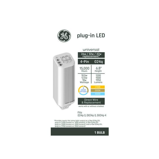 GE LED Hybrid Soft White 18 Watt 6.77 Inches T13 G24q Base LED Tube 1 Pack