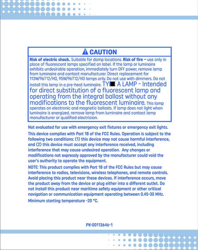 GE LED Replacement Cool White 58 Watt 93.82 Inches T12 R17d Base LED Tube 2 Pack