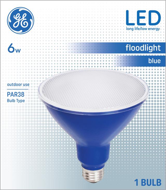 GE Classic LED 6 Watts Blue Light PAR38 Outdoor Floodlight Bulbs