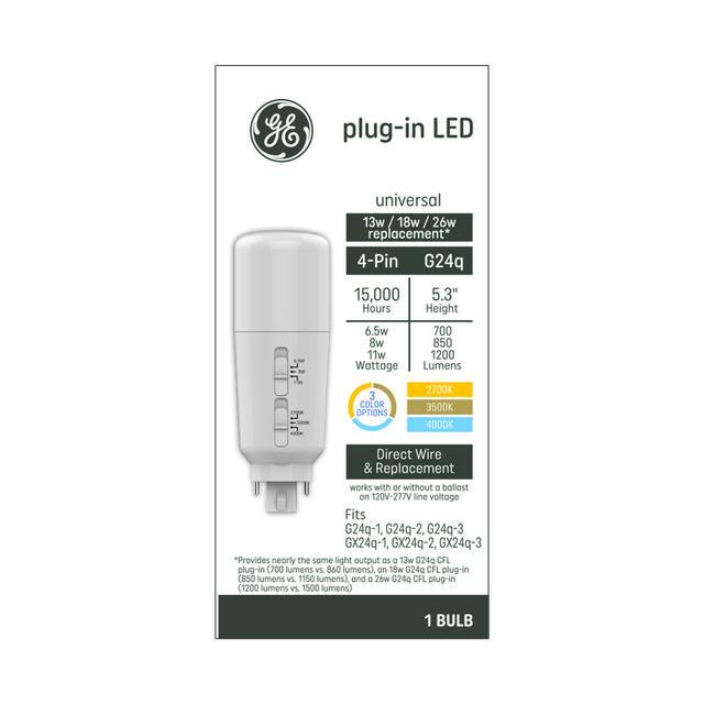 GE LED Hybrid Soft White 11 Watt 5.28 Inches [Bulb Shape] G24q Base LED Tube 1 Pack