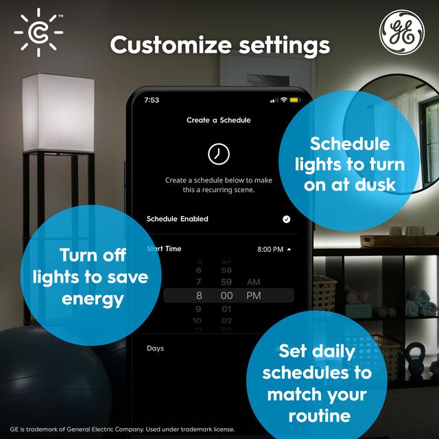 GE Cync Reveal Bulb Smart LED Reveal, A19, Works with Alexa and Google Assistant, Bluetooth and Wi-Fi Enabled (1 Pack)
