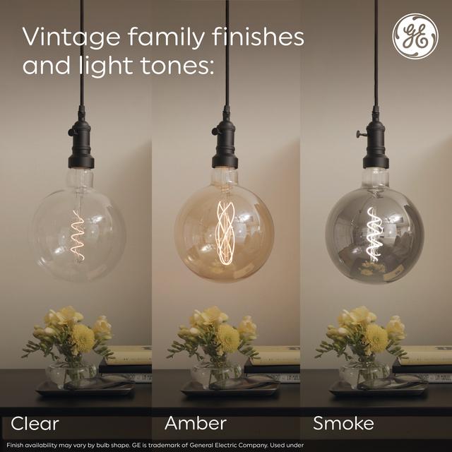 GE Vintage LED 40 Watt Replacement, Candlelight, PS52 Deco - Globe Bulbs (1 Pack)