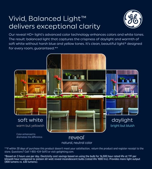 GE Reveal HD+ LED 60 Watt Replacement, Reveal, ST19 Edison Bulbs (2 Pack)