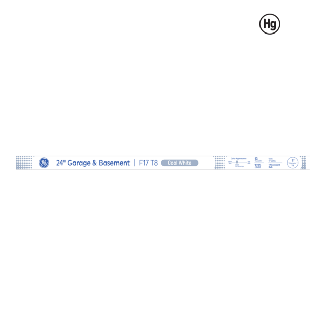 GE Cool White 17 Watt 24 Inch T8 G13 Base Fluorescent Tube 1 Pack
