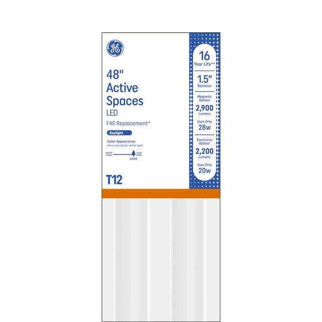 GE LED Replacement Daylight 28 Watt 93.92 Inches T12 G13 Base LED Tube 2 Pack