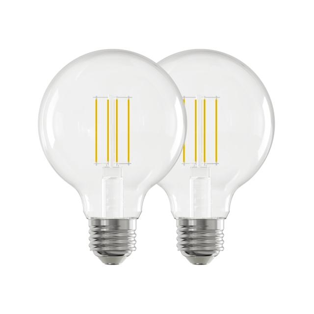 GE Reveal HD+ LED 60 Watt Replacement, Reveal, G25 Vanity - Globe Bulbs (2 Pack)