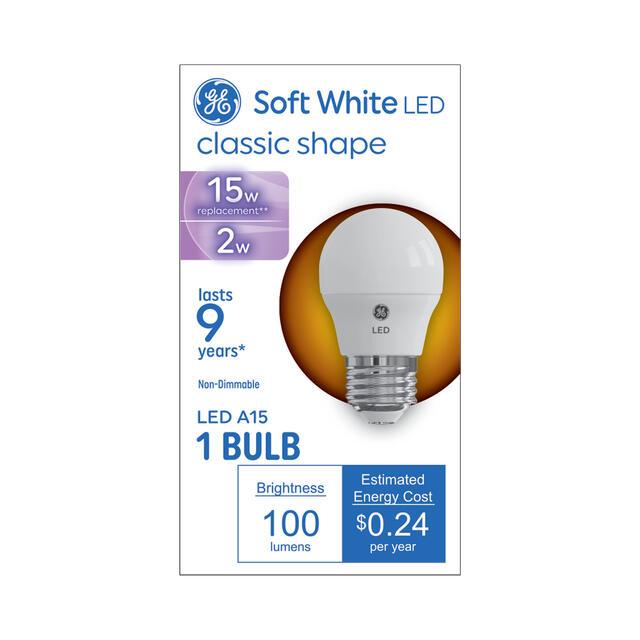 GE Basic LED 15 Watt Replacement, Soft White, A15 General Purpose Bulb (1 Pack)