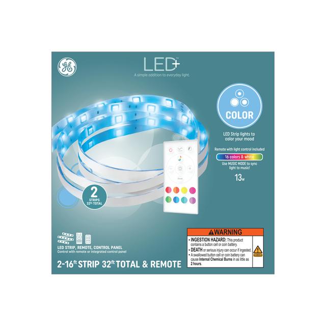 GE LED+ Color Changing LED Light Strip, Wall Décor Strip Light with