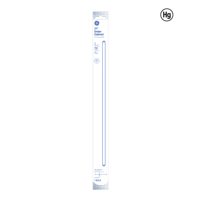 GE Cool White 13 Watt 20.67 Inch T5 G5 Base Fluorescent Tube 1 Pack