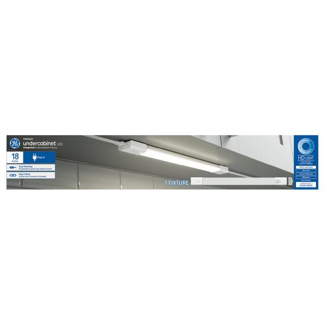 GE Premium Slim Undercabinet LED Refresh HD Daylight 10W LED Plug-In 18in Linkable Integrated Light Fixture (1-Pack)