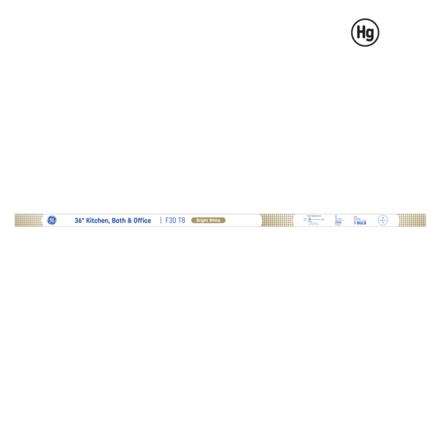 GE Bright White 30 Watt 35.43 Inch T8 G13 Base Fluorescent Tube 1 Pack