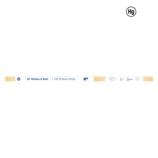 GE Warm White 30 Watt 35.43 Inch T8 G13 Base Fluorescent Tube 1 Pack