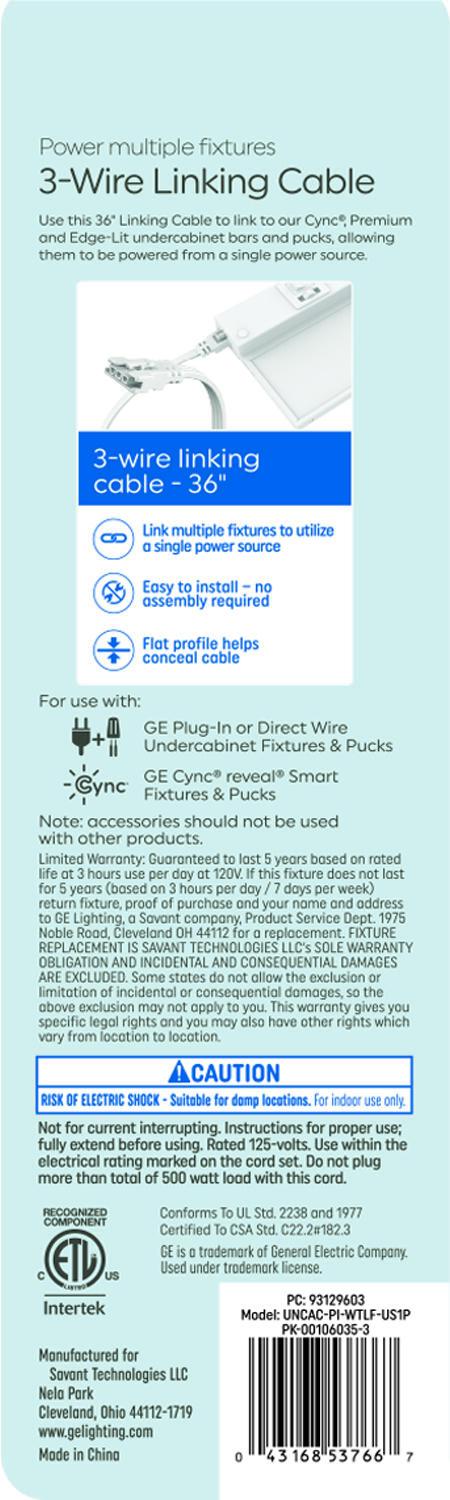 GE Plug-In and Direct Wire 36in Linking Cable (1-Pack)