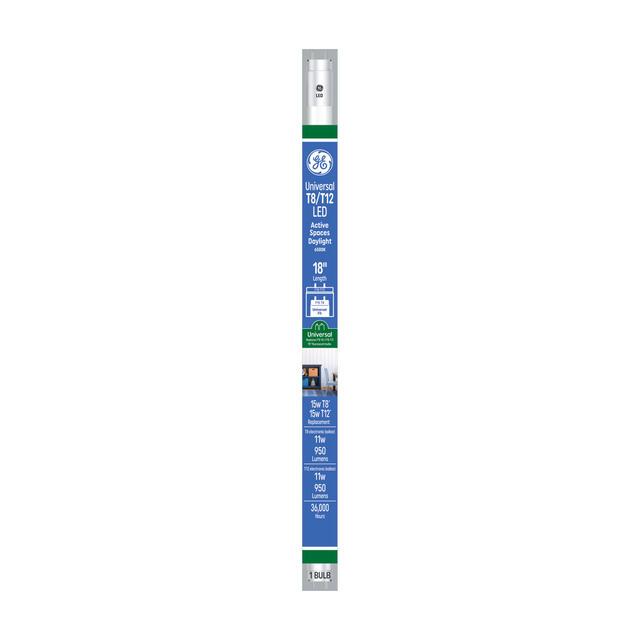 GE LED Universal Daylight 11 Watt 17.74 Inches T8 G13 Base LED Tube 1 Pack