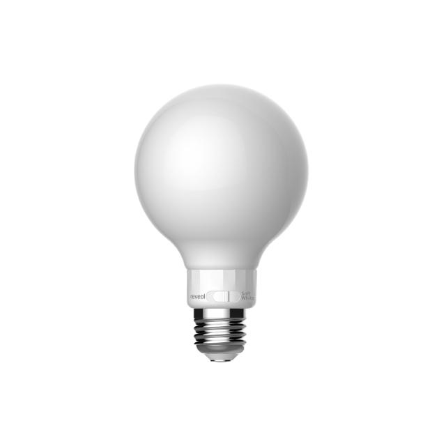 GE Reveal HD+ LED 60 Watt Replacement, Reveal + Soft White, G25 Vanity - Globe Bulbs (2 Pack)