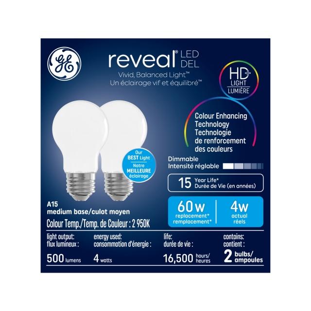 Reveal LED 60W A15 (2-Pack) (FR)