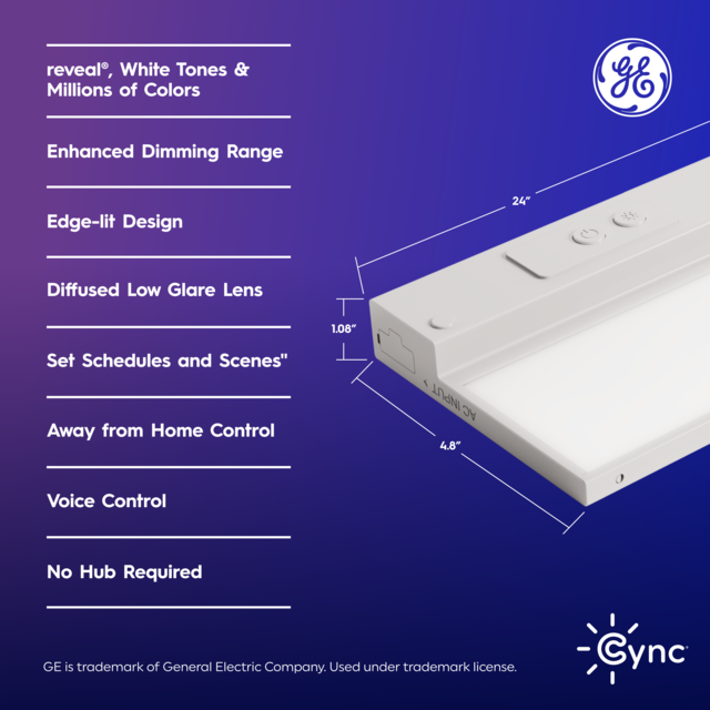 GE Cync Smart Dimmer Switch and Smart Undercabinet Light Bar 24in Bundle