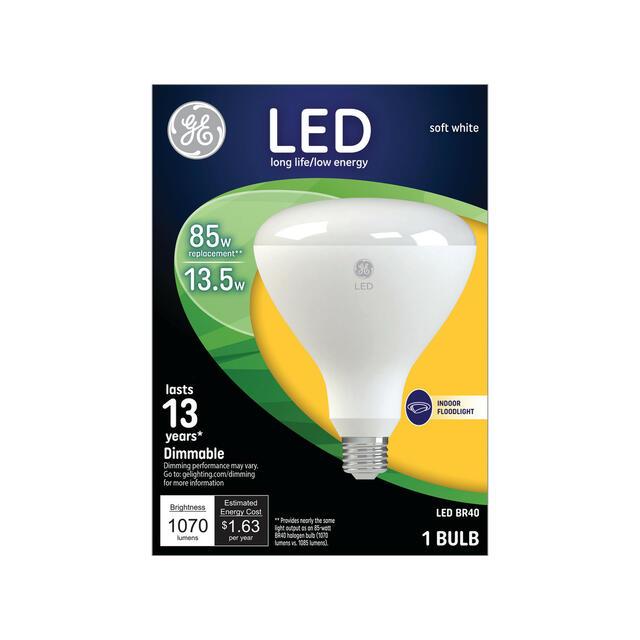 GE LED Light Bulb, 85 Watt Replacement, Soft White, BR40 Indoor Floodlight Bulbs (1 Pack)