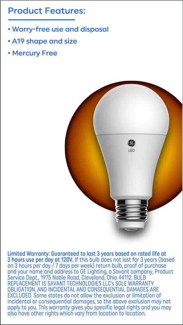 GE Basic LED 100 Watt Replacement, Soft White, A19 3-Way Bulb (1 Pack)