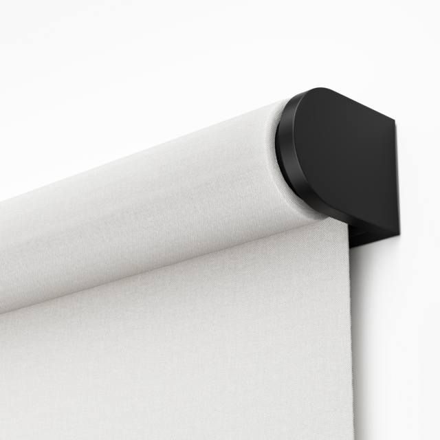 GE Smart Shade, Motorized Window Blind with Matter & Remote Control, Easy Install, Black Hardware, Translucent White Fabric, Quiet Operation, 38” Width, Adjustable Length, 1 Shade