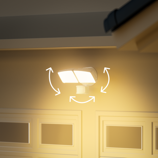 Outdoor Security Fixture 2-Head Swivel