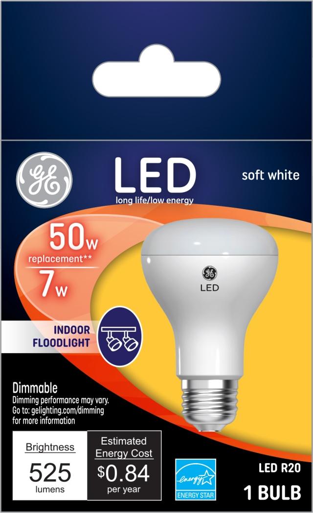 Pine lineal tryllekunstner GE Soft White 50W Replacement LED Light Bulbs Indoor Floodlight R20 (1-Pack)