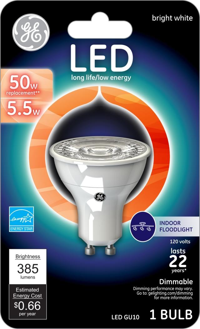 observación Antología Cuerpo GE Warm White 50W Replacement LED Dimmable Track Recessed GU10 Base MR16  Light Bulb