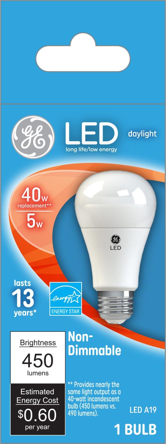 alleen Bukken Minimaliseren GE Daylight 40W Replacement LED E26 Base A19 Light Bulb (1 Pack)