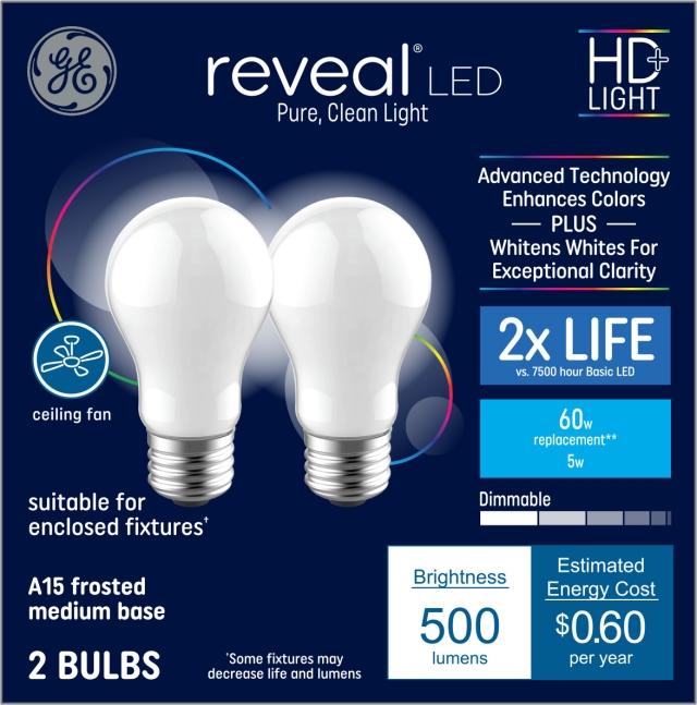 Ge Reveal Hd Color Enhancing 60w Replacement Led Ceiling Fan Medium Base A15 Bulb - Why Won T Led Bulbs Work In My Ceiling Fan