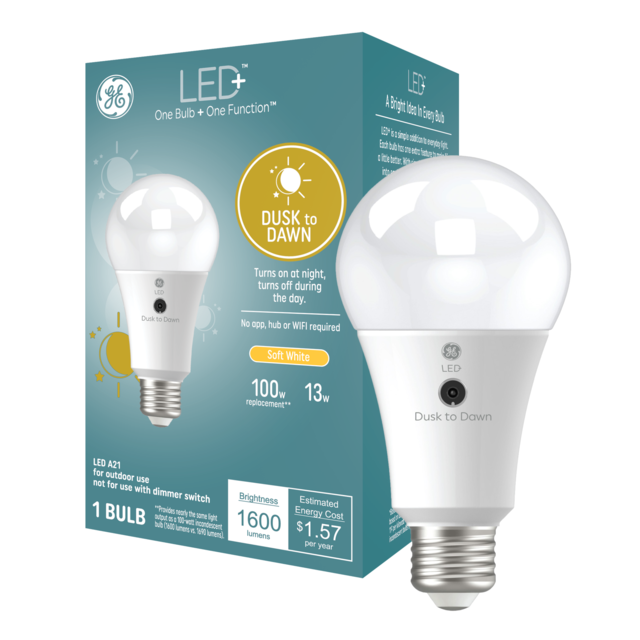 GE LED Dusk to Dawn Light Bulbs A21 General Purpose Bulb 1 Pack