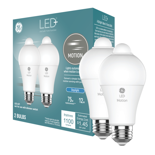 Ge led+ motion led flood light outdoor light bulb warm white outlet