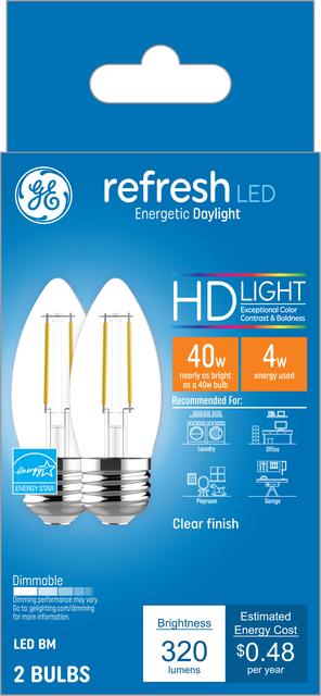 40-watt replacement GE Lighting 78795 Energy-Efficient Crystal Clear 29-Watt 2-Pack 430-Lumen A19 Light Bulb with Medium Base 