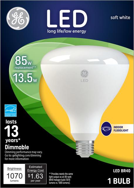 ego kort tørst GE Soft White 85W Replacement LED Light Bulbs Indoor Floodlight BR40  (1-Pack)