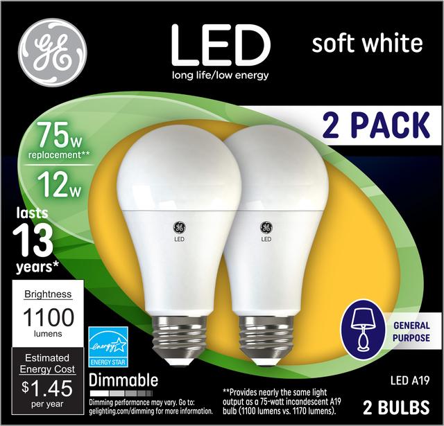 GE Soft White 75W Replacement LED Indoor General Purpose ...