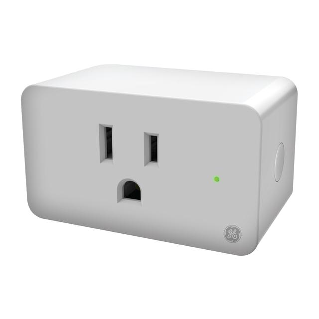 Front package of GE CYNC Indoor Smart Plug, WIFI Plug,  Alexa and Google Home Compatible, No Hub Required, 1-Pack (Packaging May Vary)