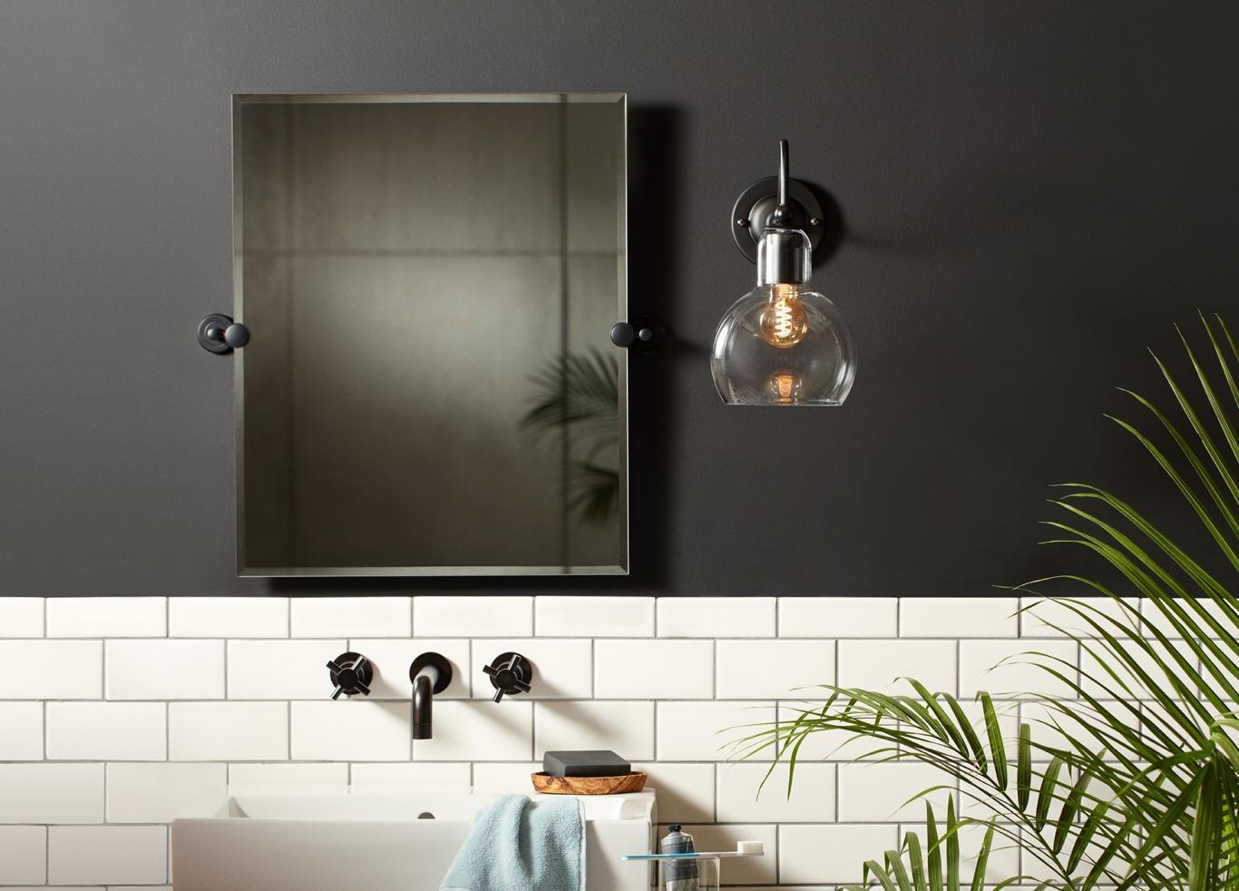 Vintage light in bathroom