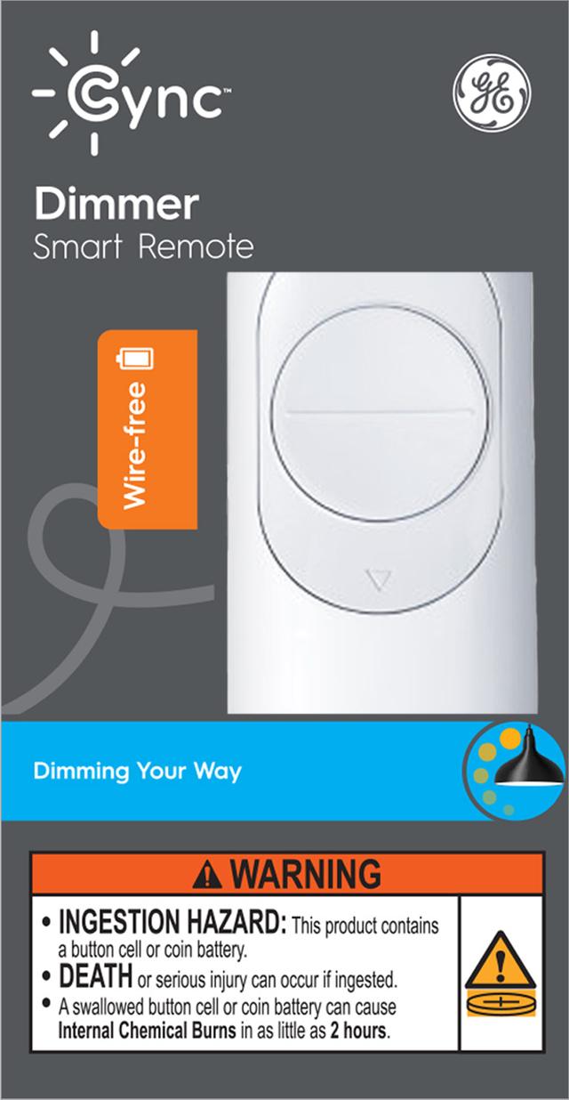 GE CYNC Smart Dimmer Remote, Bluetooth Enabled, Battery Powered