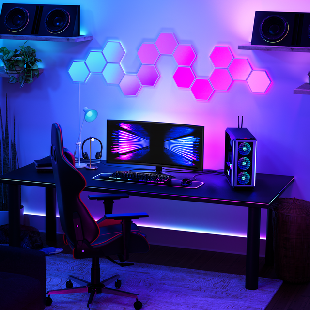 Dynamic Effects Hexagon Panels Gaming Desk
